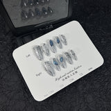 Olho de gato tridimensional irregular metal luz luxo feito à mão armadura estilo ｜365nails