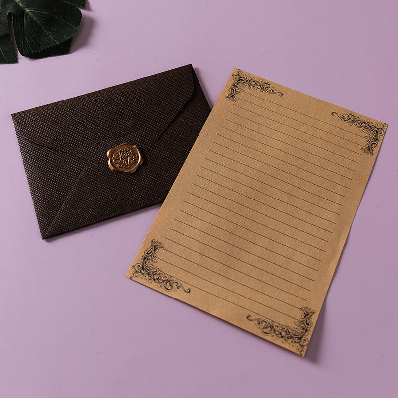Vintage Textured Thank You Envelope With Wax Seal Style (MOQ=2)