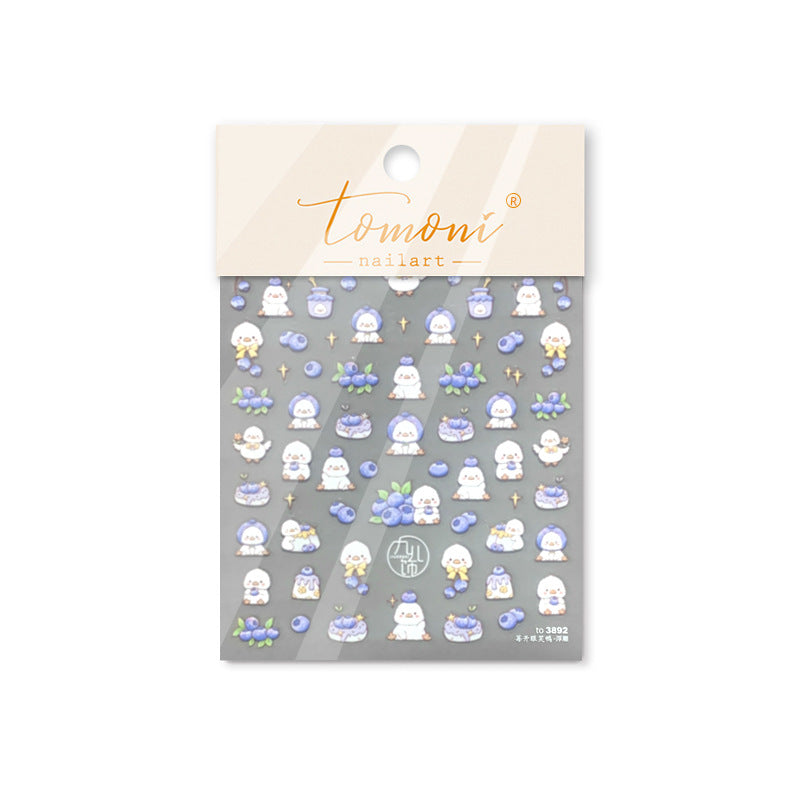 365nails: "Cute Blueberry Duck" – Sweet Cartoon Nail Stickers