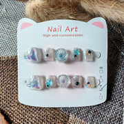 365nails: "美人魚公主" – 短款圓形手工製兒童穿戴甲