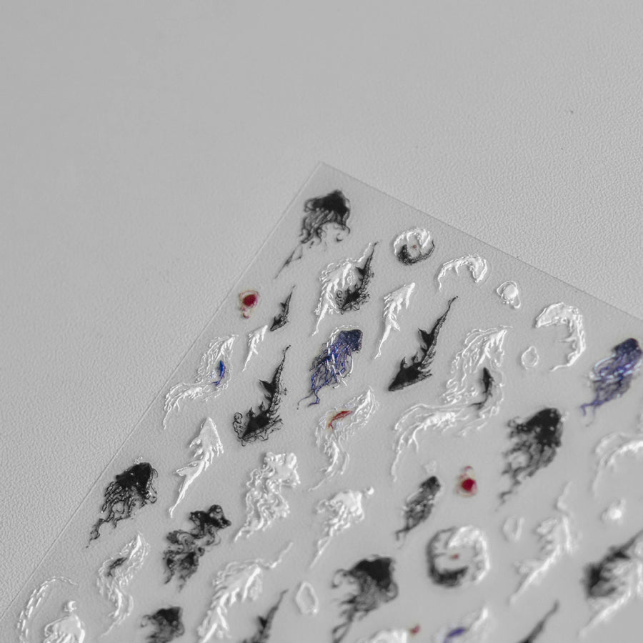 365nails: "Ink Wash Koi Fish Lotus Oriental" – nail art stickers