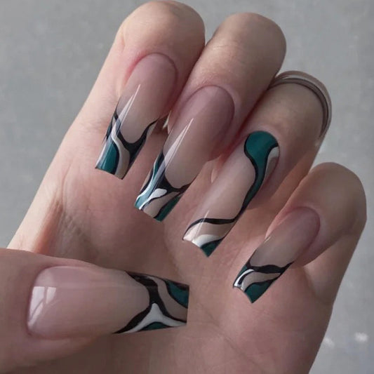 Ink Contrast Color  Wave Nail Art Line nail patch Removable, Nail Patch Nail Art Patch｜365nails