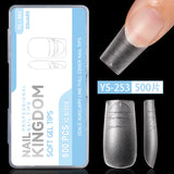 365nails: "No-File Matte Nail Tips with Guide Lines" – Multi-Shape Nail Extensions (YS-251 to YS-255)