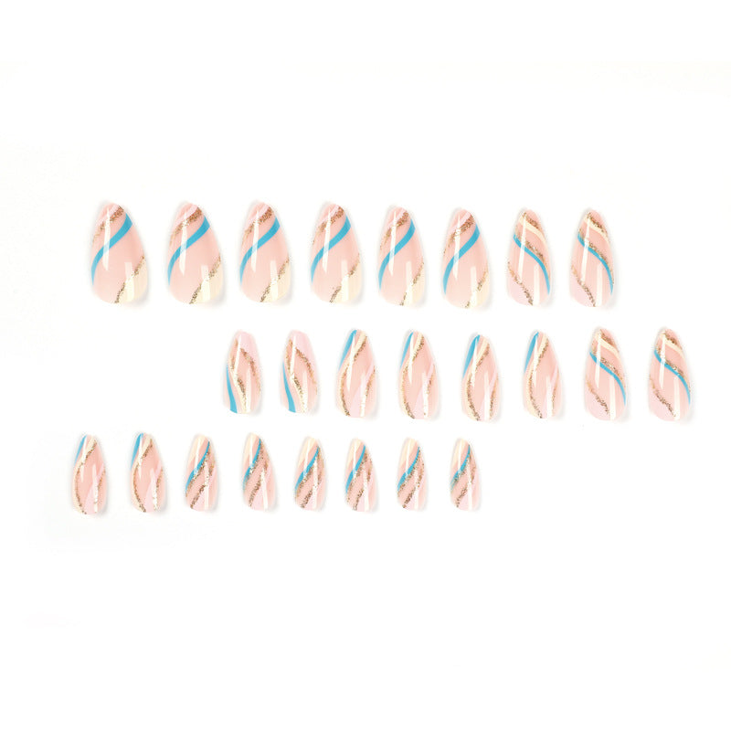 Nail patch wholesale simple multi-color wave nail piece nail Press on nails piece wholesale removable nail｜365nails