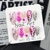 Uñas postizas hechas a mano para chicas atractivas, de metal, pintadas a mano, irregulares, con efecto almendra, pegatinas para uñas, venta al por mayor | 365nails