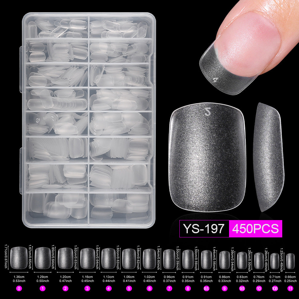 365nails Full-Matte Nail Tips | Multi-Shape Nail Extension Set with Storage Case