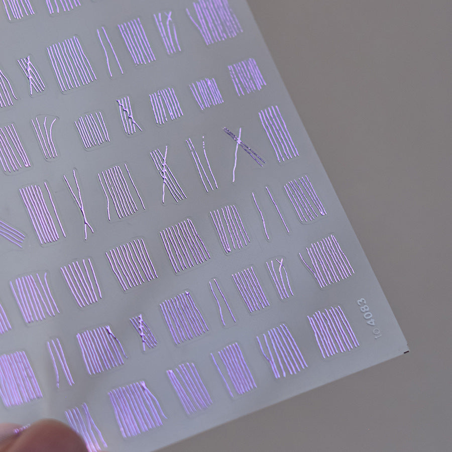 365nails: "Holographic Gradient Lines" – nail art stickers