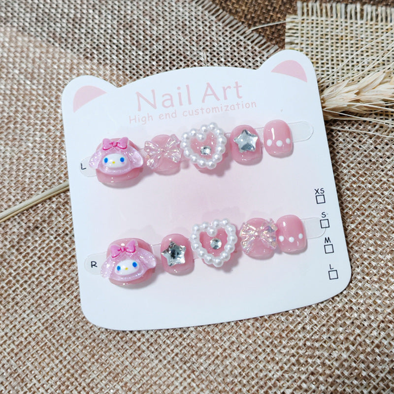 365nails: 甜心旋律 – 短款 方圓形 手工製 兒童穿戴甲