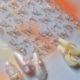 Holographic Jelly Butterfly Nail Stickers – 3D Embossed Iridescent Set