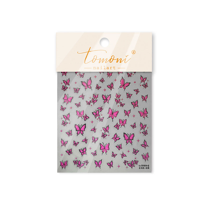 Sapphire Butterfly Collection: "Blue Morpho" – 3D Metallic Nail Sticker