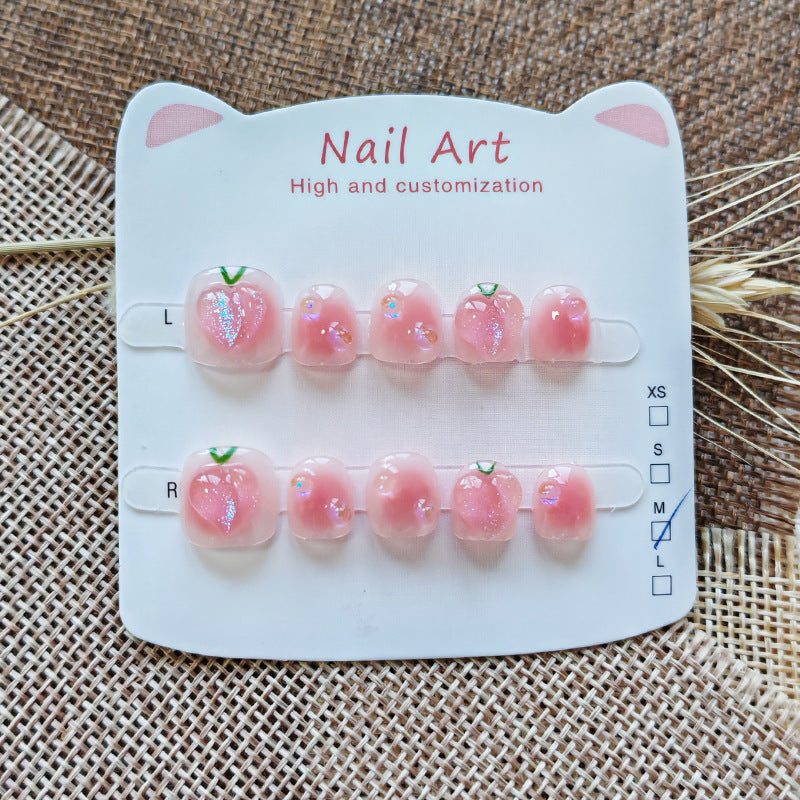 365nails: "pink sweetheart collection" – short round handmade kids press-on nails (4 styles)