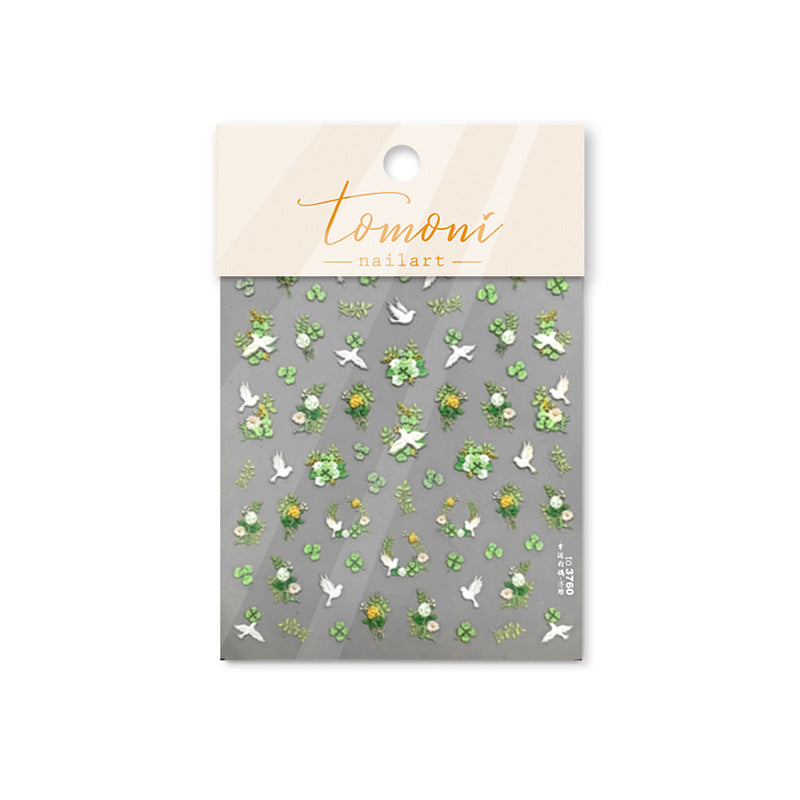 365nails: "Greenery & White Dove" – nail art stickers