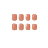 Uñas postizas cortas color canela nude terminadas | 365nails