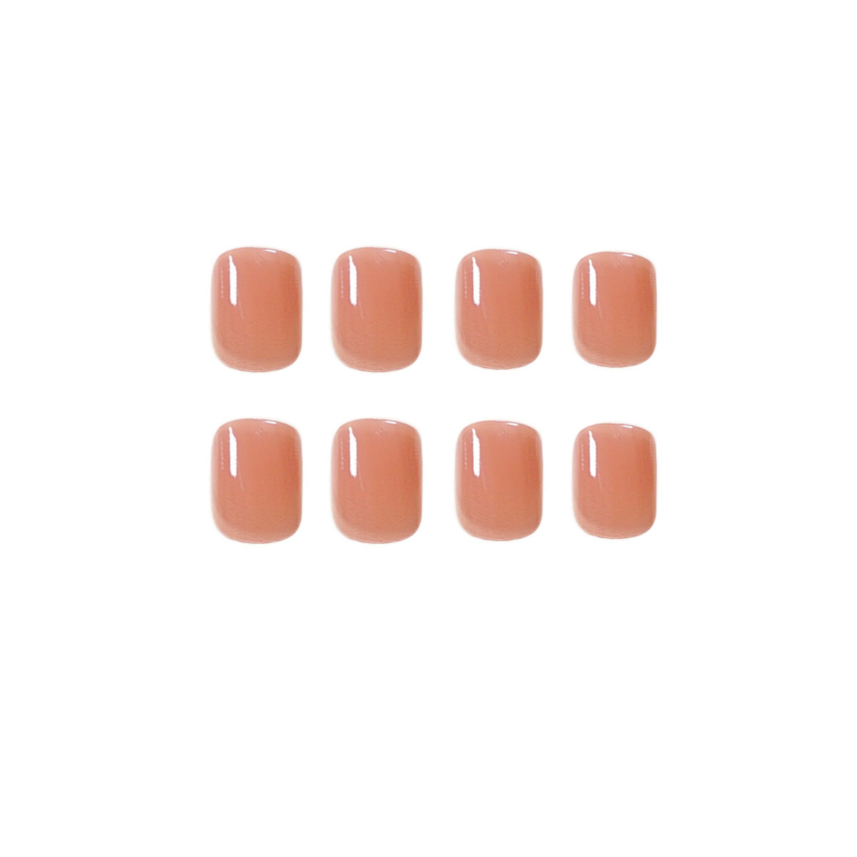 Uñas postizas cortas color canela nude terminadas | 365nails