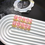 Pink Yellow Floral Jelly Press On Nails