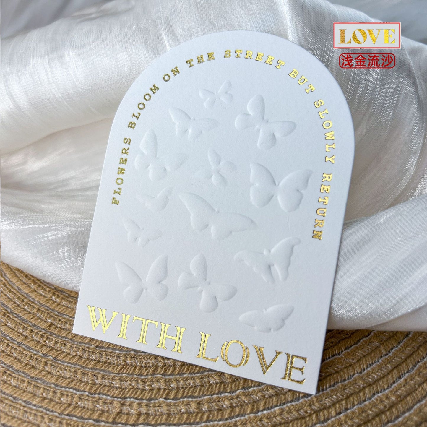 Embossed Gold Cotton Display Cards for Press On Nails (MOQ=50)