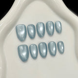 Shimmer Frost Blue Press On Nails