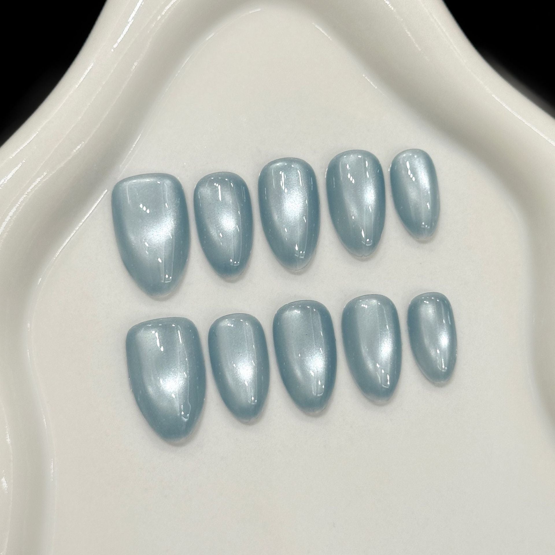 Shimmer Frost Blue Press On Nails