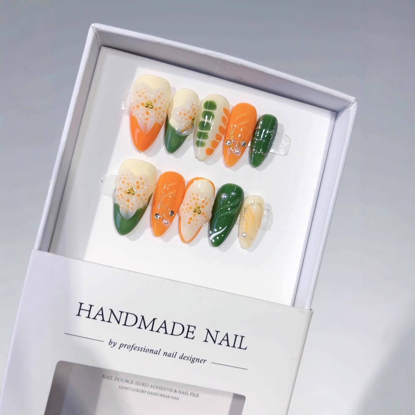 Frescor Cítrico Floral: "Orange Blossom" – Unhas Postiças de Amêndoa
