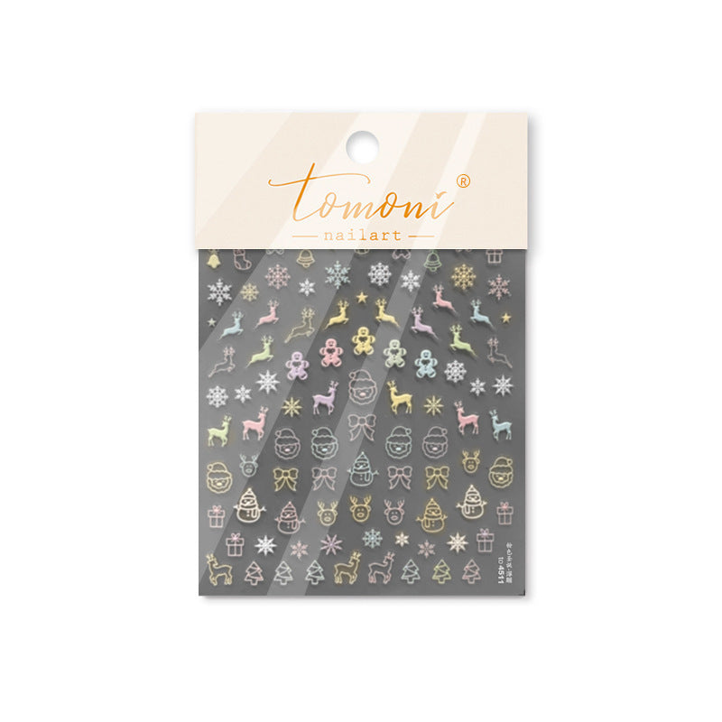 365nails: "Pastel Christmas Outline" – nail art stickers