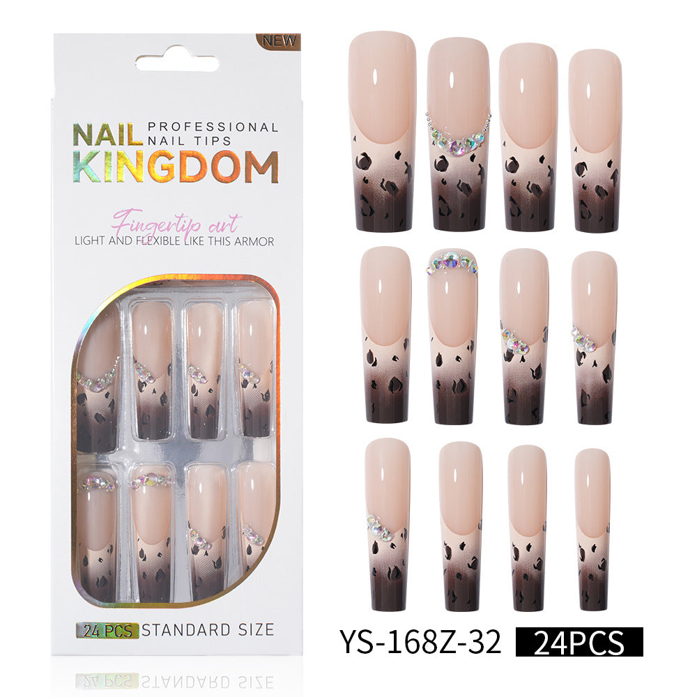 Long press on nails, French versatile patch nail art removable prefabricated fake nail press on nails piece