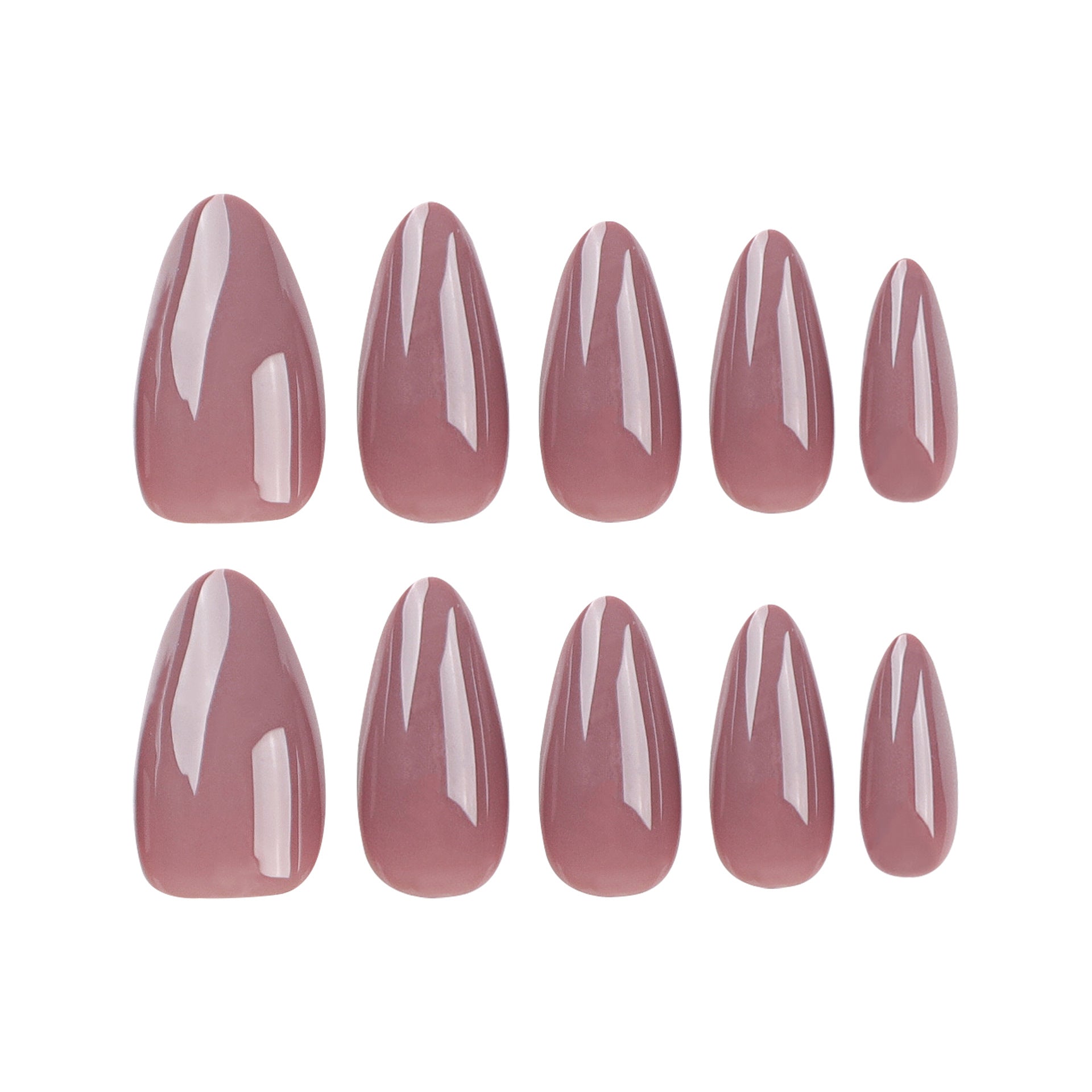 Simple solid color classic nail art, almond-shaped wearable nail art piece｜365nails