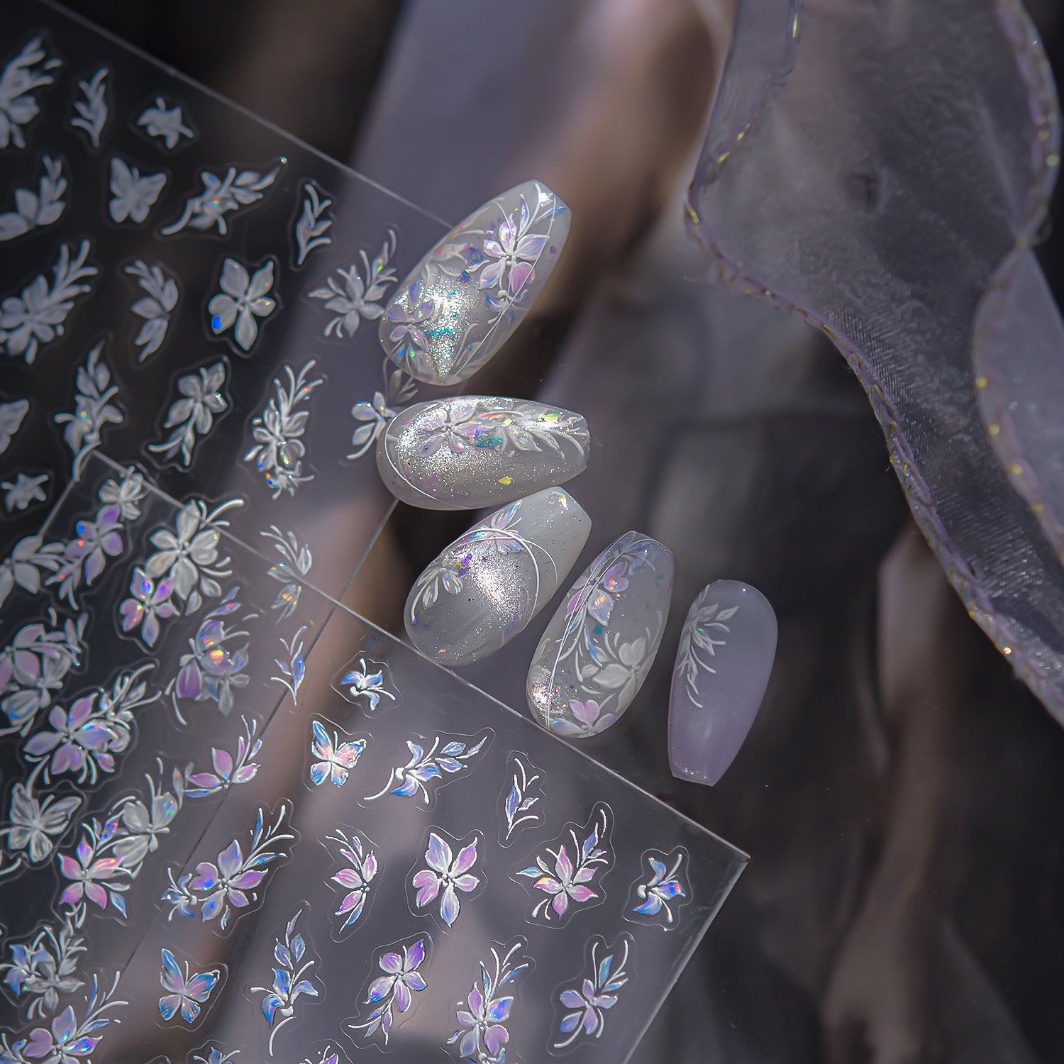365nails: "Iridescent Pink Blossom Flower" – Nail Art Stickers