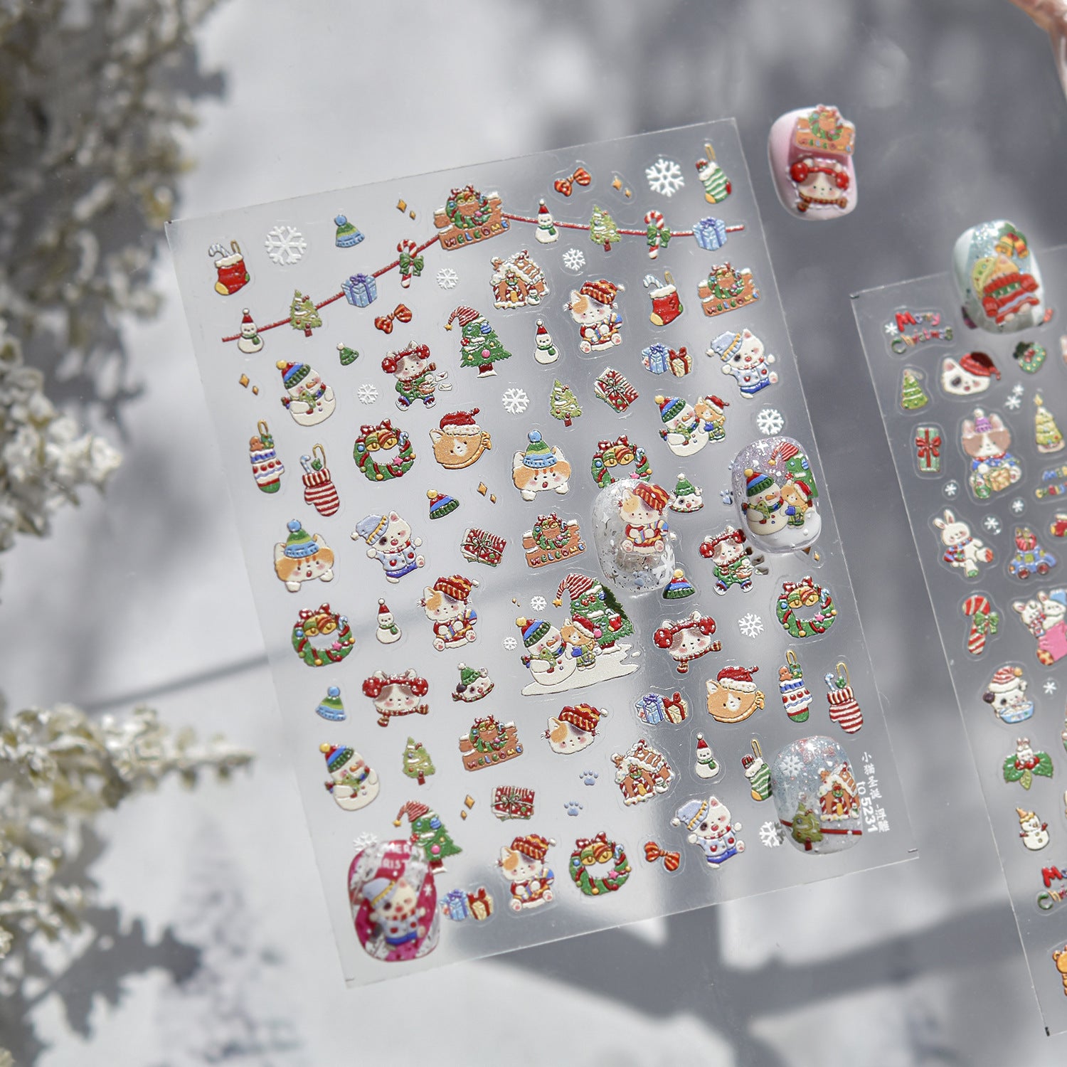 365nails: "Christmas Kitten Party" – nail art stickers