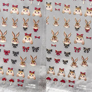 365nails: "Cute Bunny with Bow Tie-Dye Gold" – nail art stickers