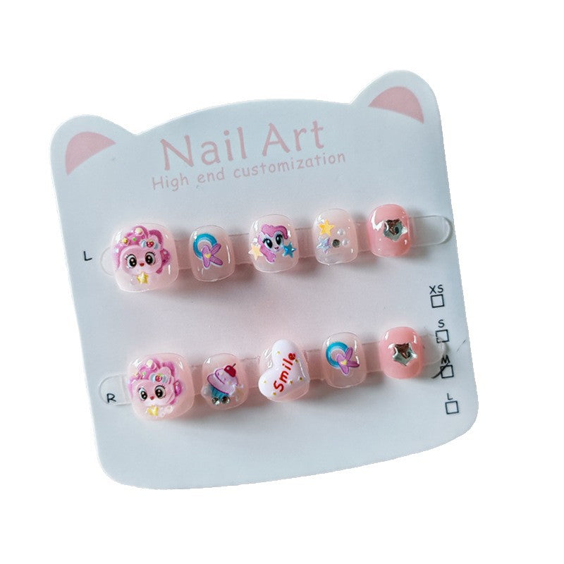 365nails：「小馬夢幻」—手工製可愛短款橢圓形穿戴甲，卡通人物圖案