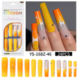 Long press on nails, French versatile patch nail art removable prefabricated fake nail press on nails piece