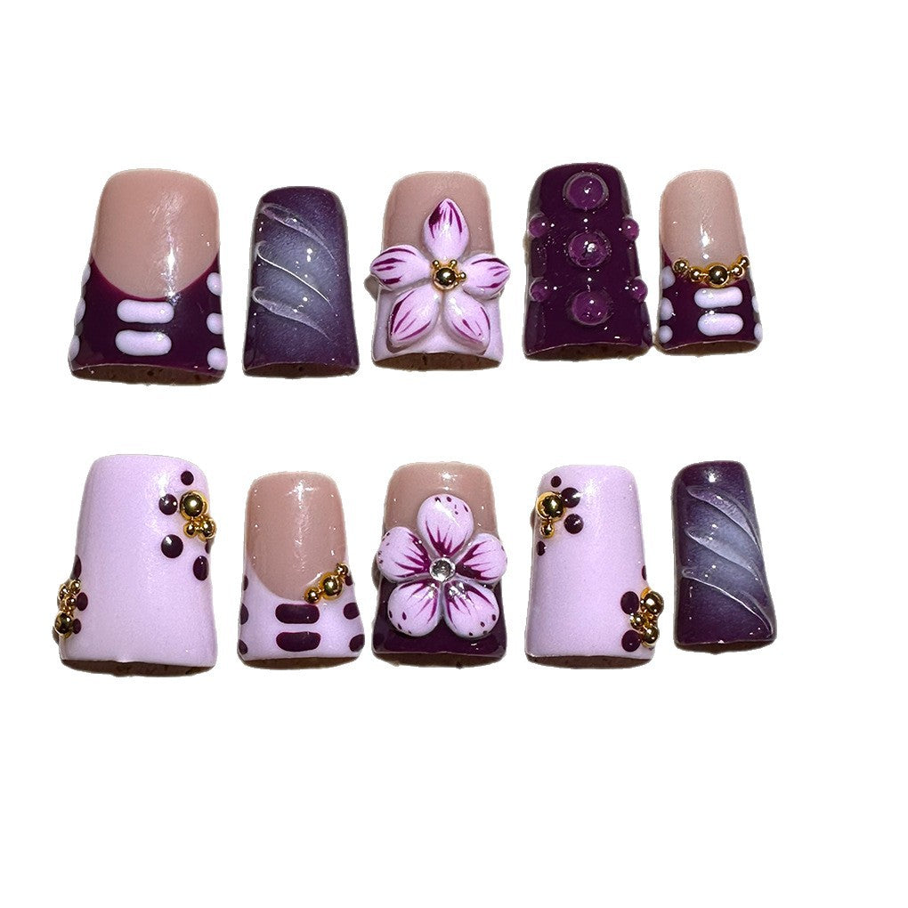 Grape Purple French Duckbill Press-On Nails