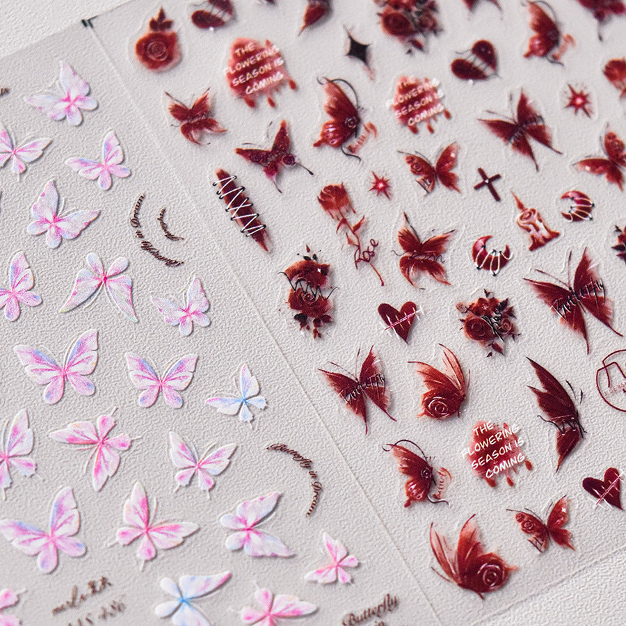 Crimson Butterfly – Gothic Dark Nail Art Set