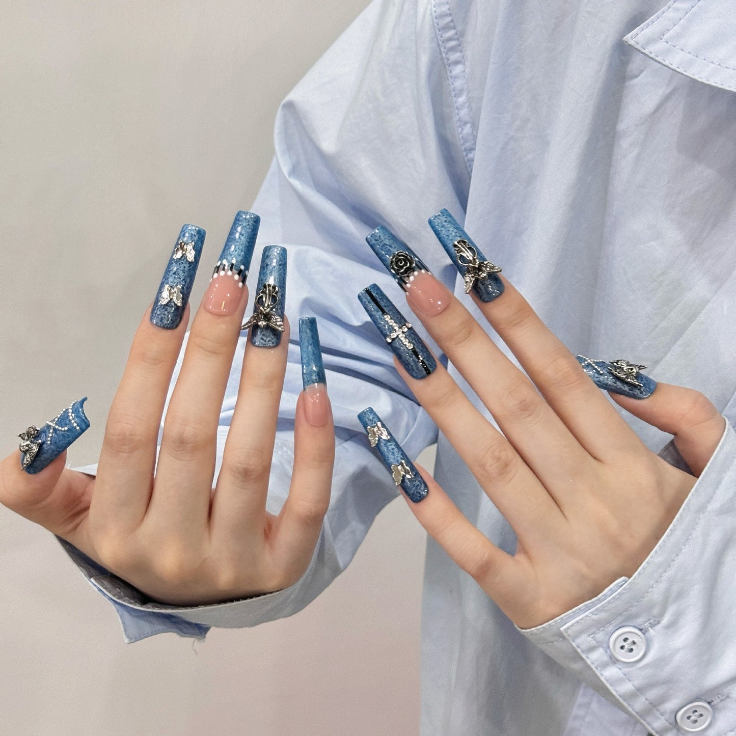 Pure handmade press on nails   nail art fake nails beauty | 365nails