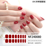 Semi-Cured Gel Nail Strips Pure Color Glitter Sheer Glossy Set (MOQ=3)