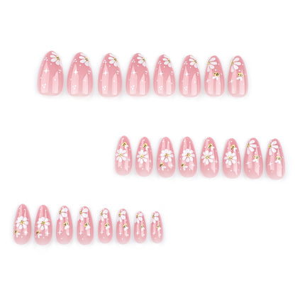 product summer little bee flower  wholesale short star  art fake nail｜365nails