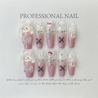 Collection Abstract Nail Art Sticker False Nail Detachable Finished Product Phototherapy Pure handmade press on nails Wear | 365nails