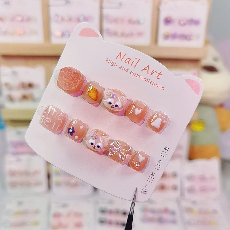 Sugar Love Linna Bell Kids Press On Nails with Glitter