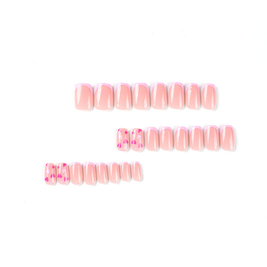 nails Art Press on nails Simple Pink French Red Purple Love nails Art Finished Fake nails Press on nails｜365nails