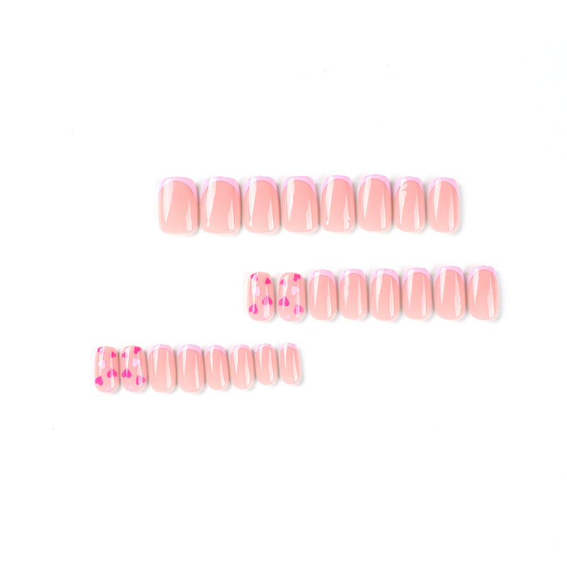 심플 핑크·레드·퍼플 러브 네일 아트 프레스온 네일 — 완성형｜365nails