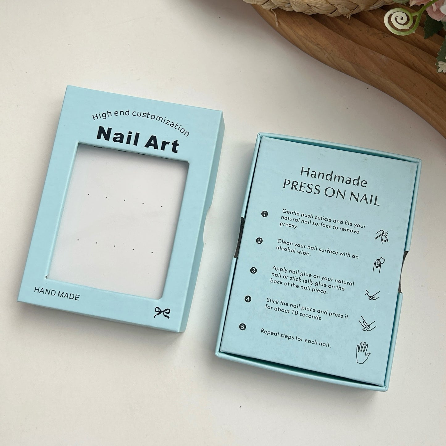 Luxury Foil Logo Window Press On Nail Box (MOQ=20)