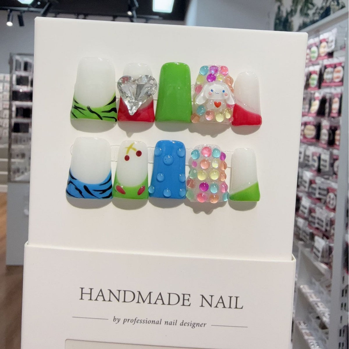 365nails: "만화경 놀이" – 3D 청키 믹스 아트 수제 스퀘어형 네일