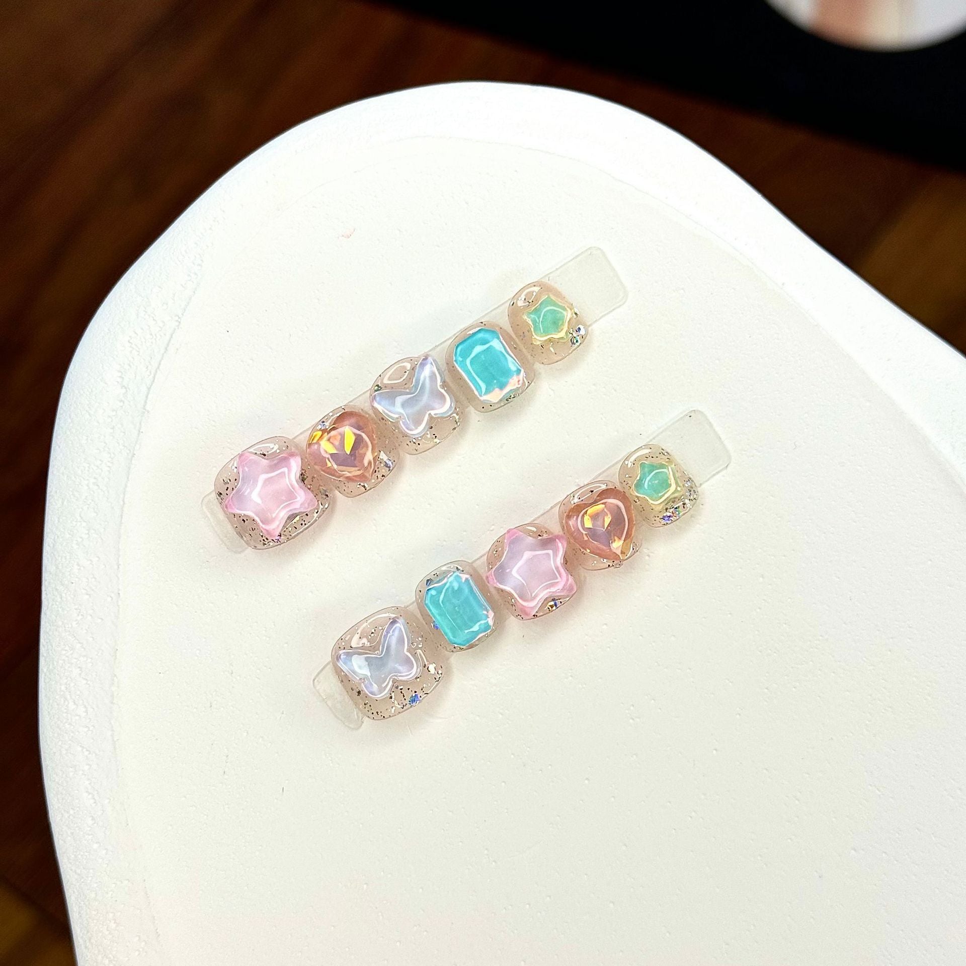 Cute Candy Cartoon Kids Press On Nails Mixed Style Set