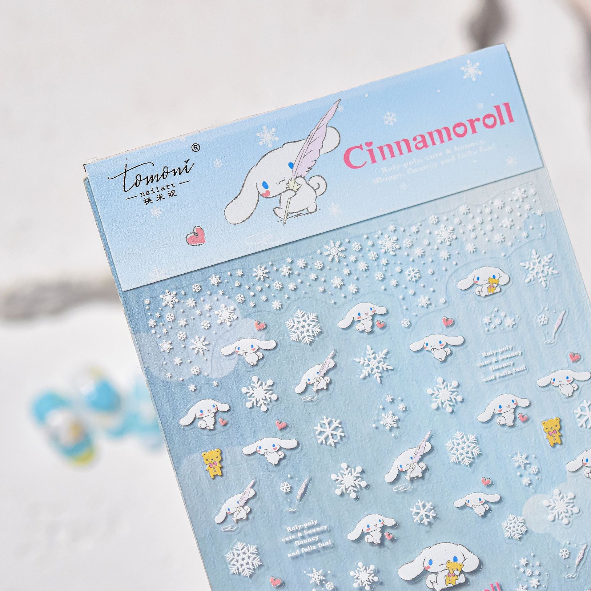 Hello Kitty Winter: "Snowy Pink" – 3D Embossed Nail Sticker
