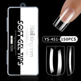 Nail Tips Full number of special nail pads for nail salons, transparent and seamless 150 pcs, boxed press on nails pads, almond trapezoidal fake nails.