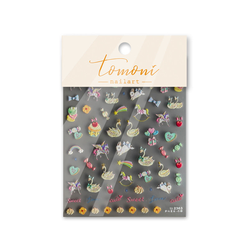 365nails: "Fairy Tale Unicorn Swan Sweet Treat" – nail art stickers