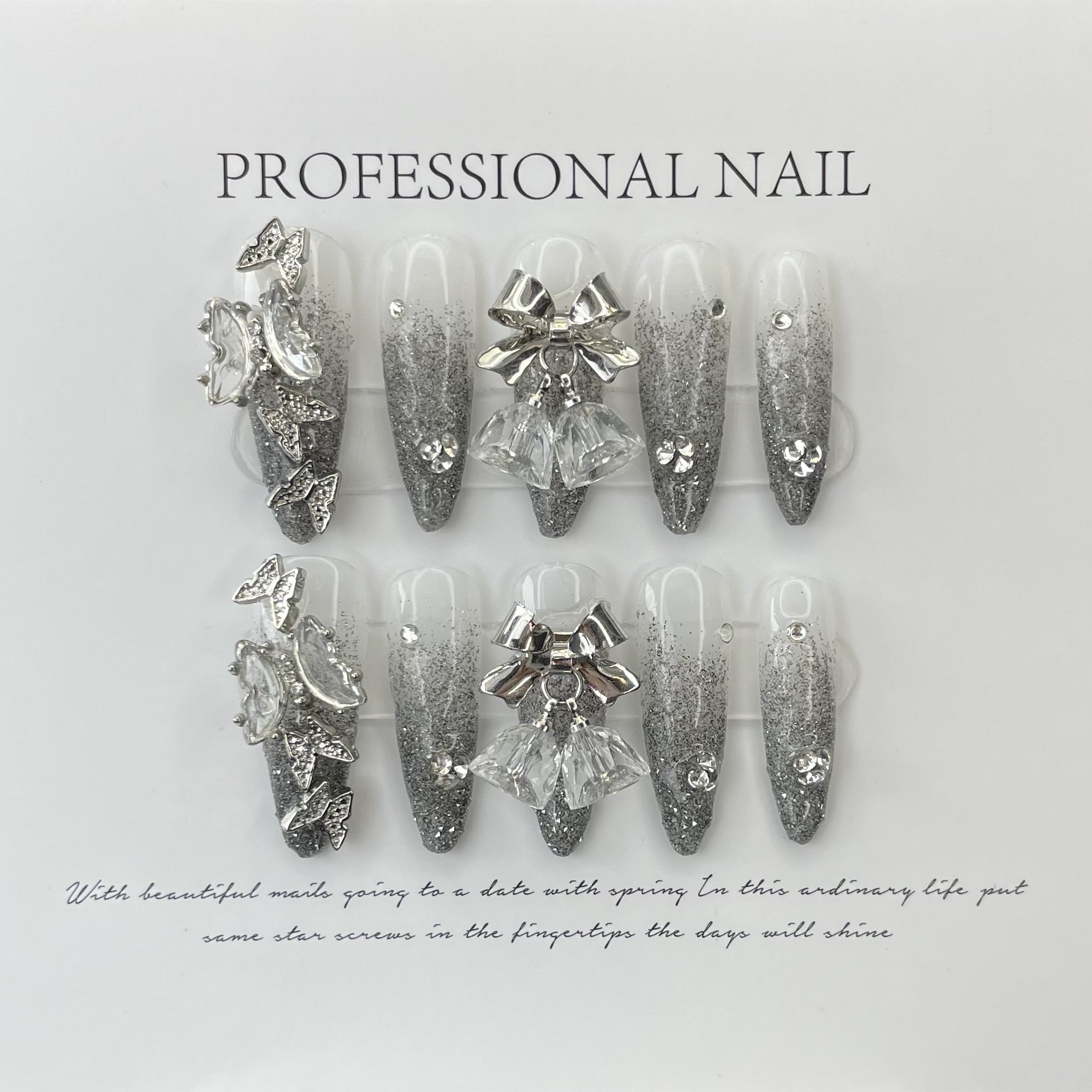 Holiday Mix Sparkle Cute Glam Nails
