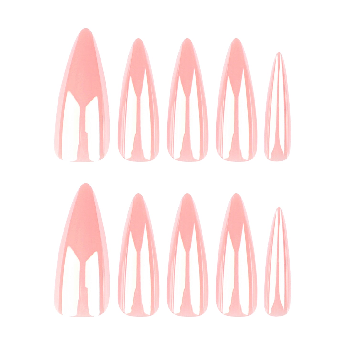 long pointed Press onable nail pads finished wholesale solid color pink simple manicure fake nail pads｜365nails