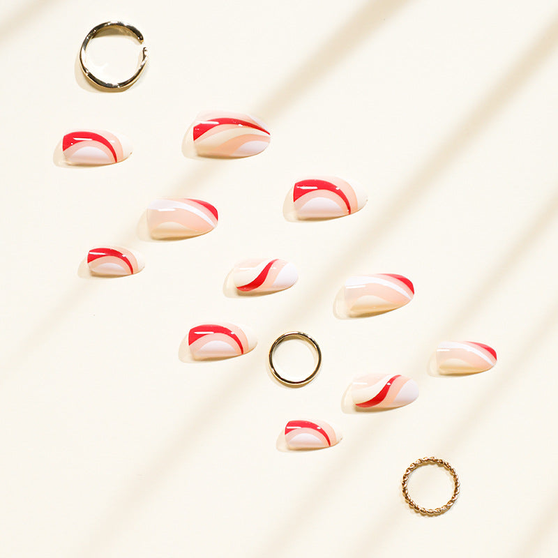 Unhas postiças com acabamento em prensa, unhas francesas, fornecimento direto｜365 unhas