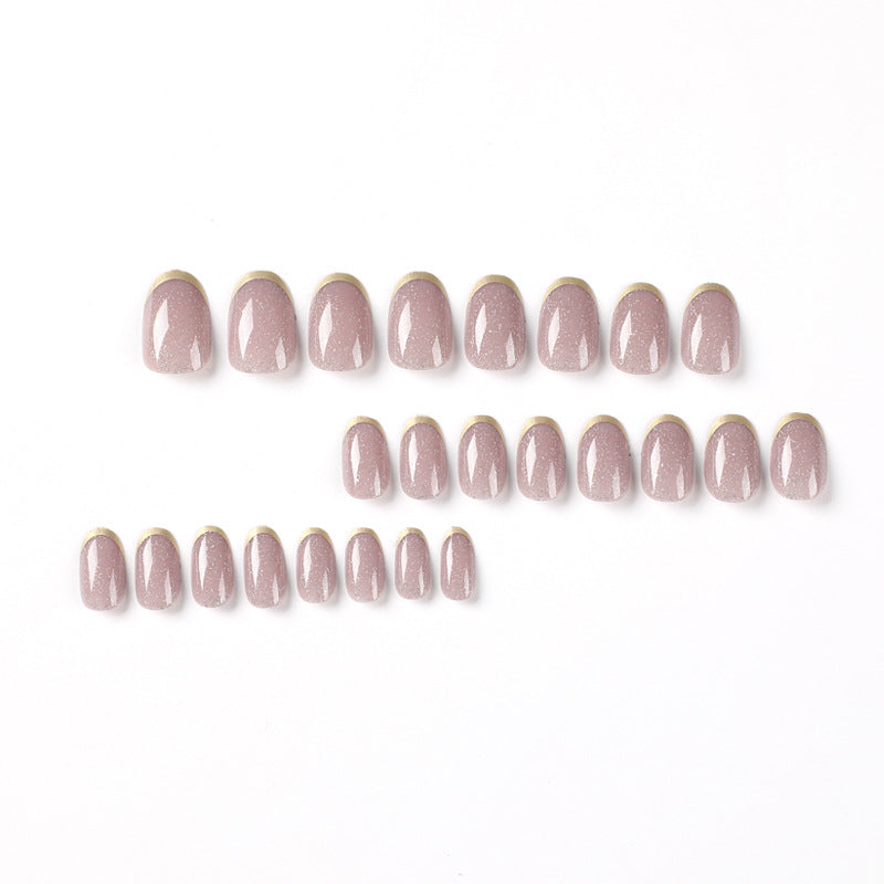 短款亮粉法式金邊 穿戴甲 批發 成品 甲片｜365nails